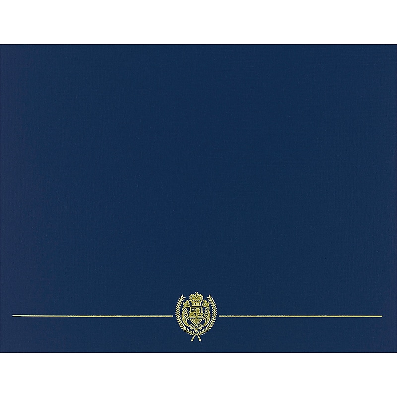 Great Papers Classic Crest Certificate Holders, 8.5" x 11", Navy, 5/Pack (903115) image 1