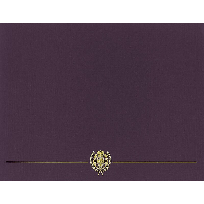 Great Papers Classic Crest Certificate Holders, 8.5" x 11", Plum, 5/Pack (903116) image 1