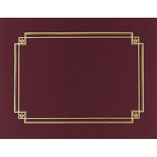 Great Papers Certificate Holders, 12", Burgundy, 3/Pack (939503) Staples