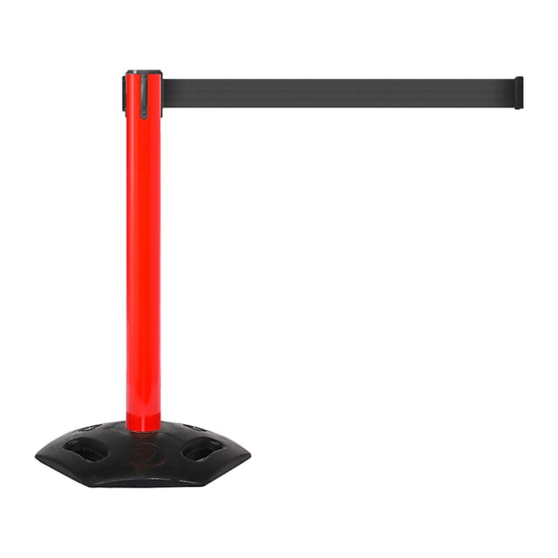 Queue Solutions WeatherMaster 300 2" Nylon Crowd Control Belt Barrier, Red/Black (WMR300R-BK160) image 1