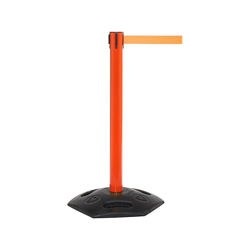 Queue Solutions WeatherMaster 300 2" Nylon Crowd Control Belt Barrier, Orange (WMR300O-OR160) image 1