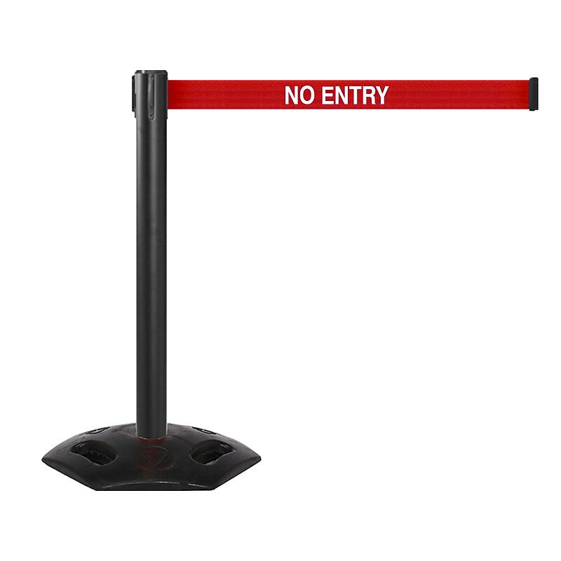 Queue Solutions WeatherMaster 250 2" Woven Nylon Crowd Control Belt Barrier, Black/Red (WMR250B-RWN110) image 1