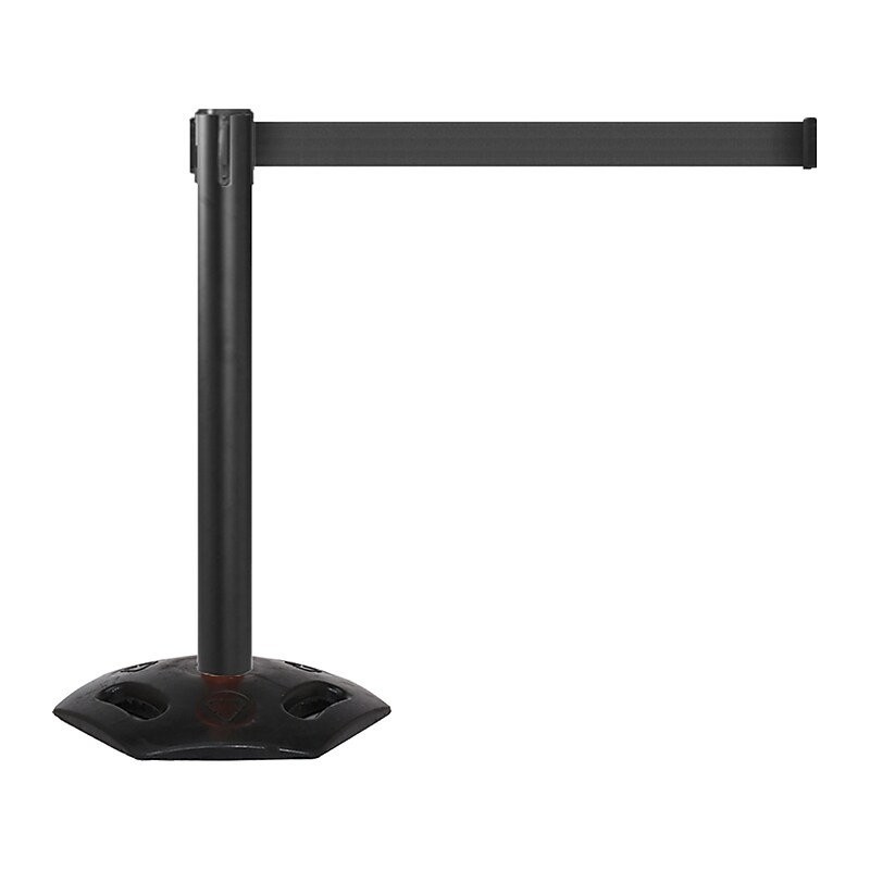 Queue Solutions WeatherMaster 300 2" Nylon Crowd Control Belt Barrier, Black (WMR300B-BK160) image 1
