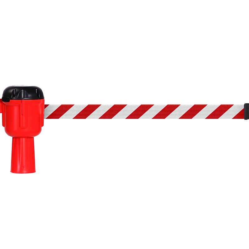 Queue Solutions ConePro 600 2" Woven Nylon Crowd Control Traffic Cone Belt Barrier, Red/White (CP600O-RW300) image 1
