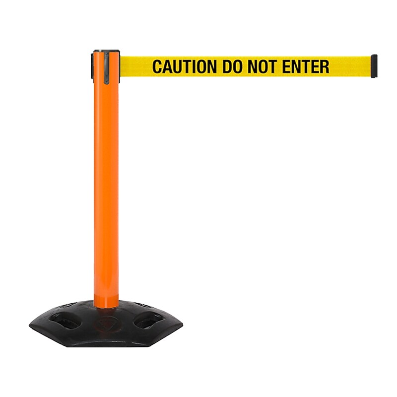 Queue Solutions WeatherMaster 300 2" Nylon Crowd Control Barrier, Orange/Yellow (WMR300O-YBC160) image 1