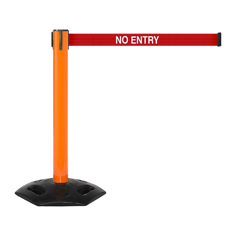 Queue Solutions WeatherMaster 300 2" Nylon Crowd Control Belt Barrier, Orange/Red (WMR300O-RWN160) image 1