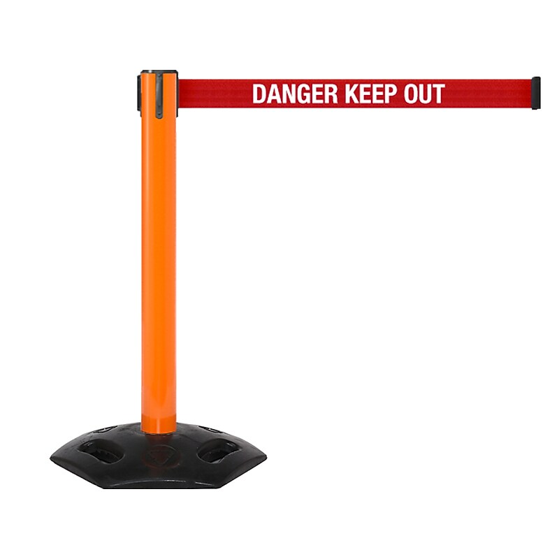 Queue Solutions WeatherMaster 300 2" Nylon Crowd Control Barrier, Orange/Red (WMR300O-RWD160) image 1