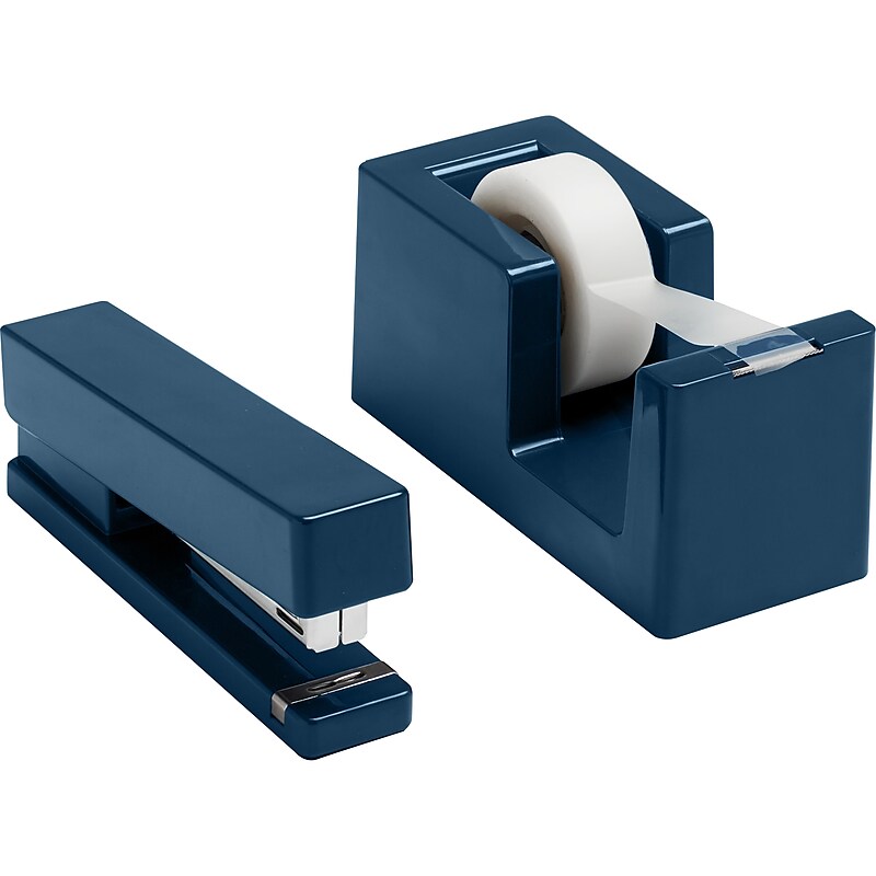 Poppin Dynamic Duo Desk Organizer Set, Slate Blue Plastic (106082) image 1