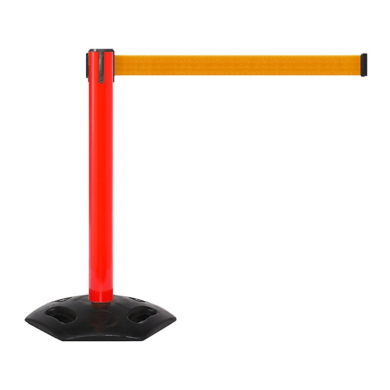 Queue Solutions WeatherMaster 300 2" Nylon Crowd Control Belt Barrier, Red/Orange (WMR300R-OR160) image 1