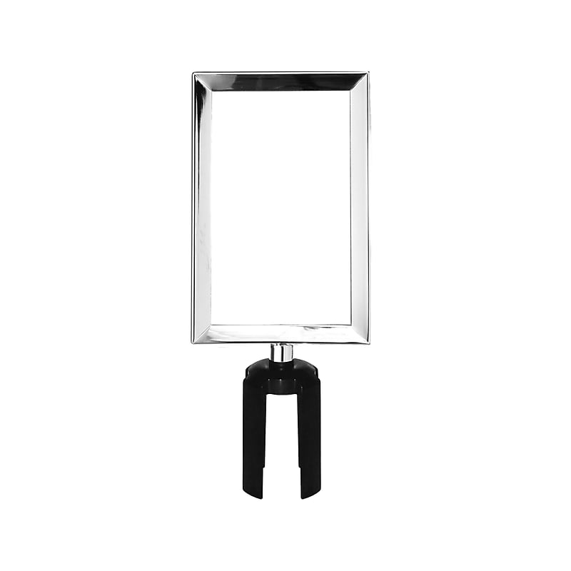 Queue Solutions Belt Barrier w/Belt Sign Frame, 7" x 11", Silver (SFHD711VPC-BK) image 1