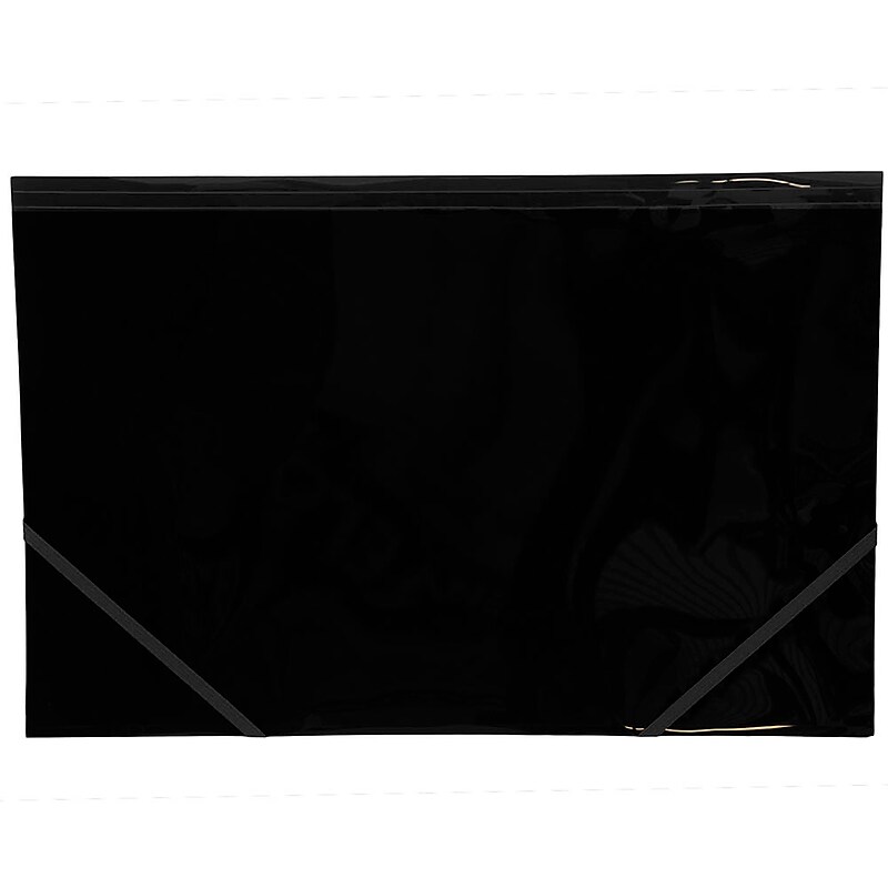 JAM Paper® Plastic Paper Holder Action Case with Elastic Closure, Legal 9 7/8 x 15 1/4, Black, Sold Individually (48144565689) image 1