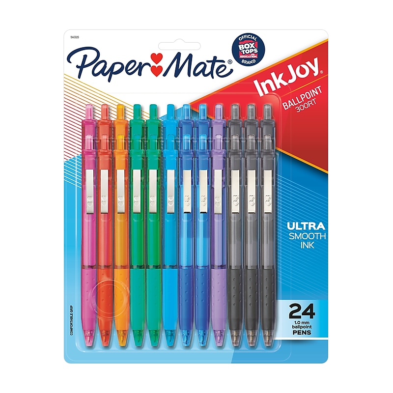 Paper Mate InkJoy 300 RT Retractable Ballpoint Pen, Medium Point, Assorted Ink, 24/Pack (1945926) image 1