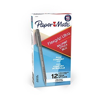 筆記具 Elite Paper Mate FlexGrip Elite Retractable Ballpoint Pen, Fine Point