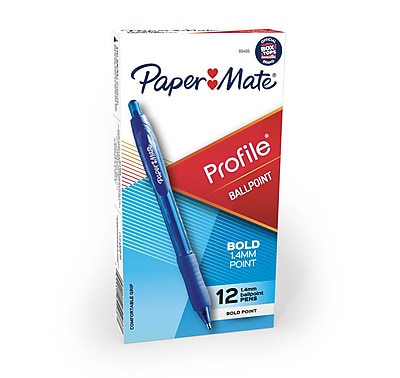 Stylos Bille Vintage Paper Mate Profile - Finition Mate Et Garniture Or - 2 Couleurs Différentes - Fabriqués Aux USA - Occasion