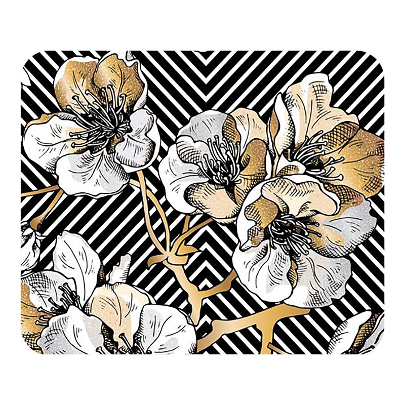 OTM Essentials Prints Cherry Blossoms Mouse Pad, Gold/Black/White (OP-MH-Z122A) image 1
