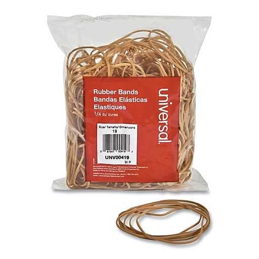 Boxed Rubber Bands, Size 19, 3 1/2" x 1/16", 1/4 lb., Bag, 310/Pack at Staples