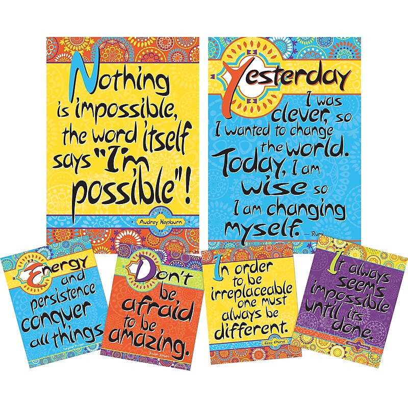 Barker Creek Yes You Can Motivational Art Prints & Posters Set, 6/Set (4212) image 1