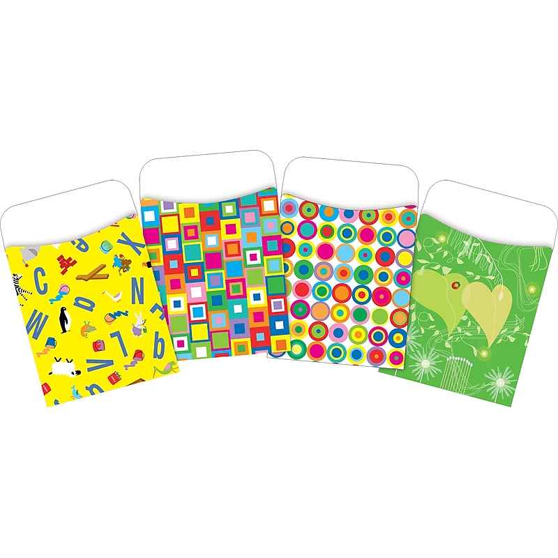 Barker Creek Bright Colors Library Pockets, 5.125" x 3.5", 120/Set (4062) image 1