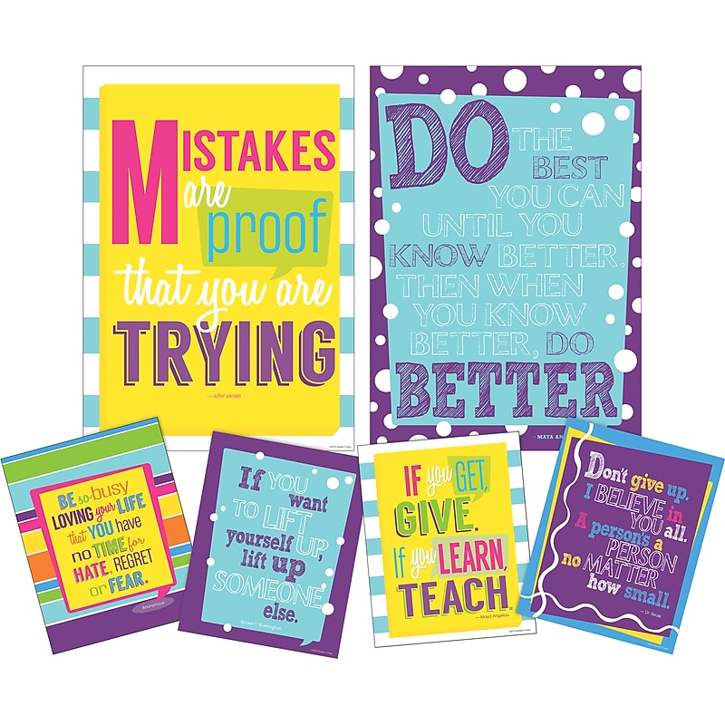 Barker Creek Keep On Trying Motivational Art Prints & Posters Set, 6/Set (4209) image 1