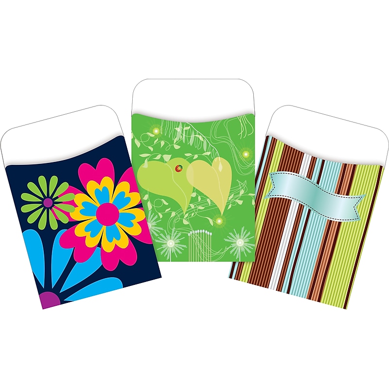 Barker Creek Peaceful Garden Library Pockets, 5.125" x 3.5", 90/Set (4080) image 1