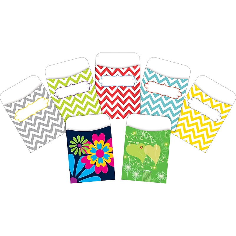 Barker Creek Chevron, 5.125" x 3.5", Petals & Prickles Peel & Stick Library Pockets image 1
