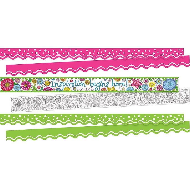 Barker Creek Double-Sided Border Set, Garden Oasis, 3 designs, 38/Set (4027) image 1