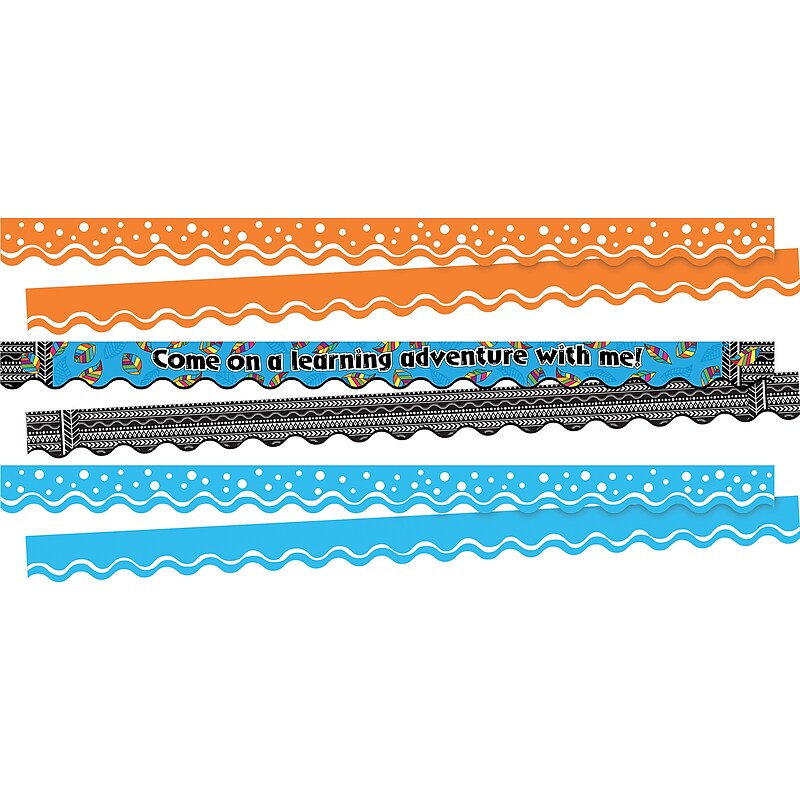 Barker Creek Double-Sided Scalloped Border Set, 36" x 2.25", Learning Adventure, 3 designs, 39/Set (4030) image 1