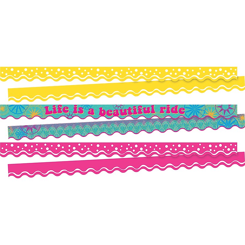 Barker Creek Double-Sided Scalloped Border Set, 36" x 2.25", Life is Beautiful, 3 designs, 39/Set (4031) image 1