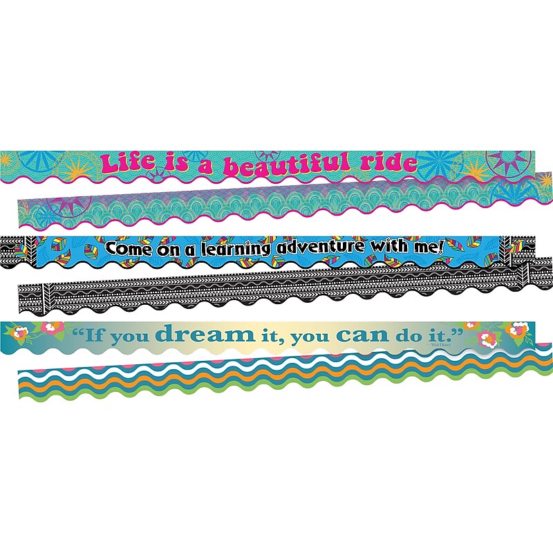 Barker Creek Double-Sided Scalloped Border Set, 36" x 2.25", Life Quotes, 3 designs, 39/Set (4049) image 1