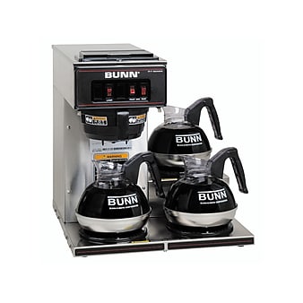 Bunn VP17-3 12-Cups Pourover Coffee Maker, Stainless Steel/Black (BUN01220)