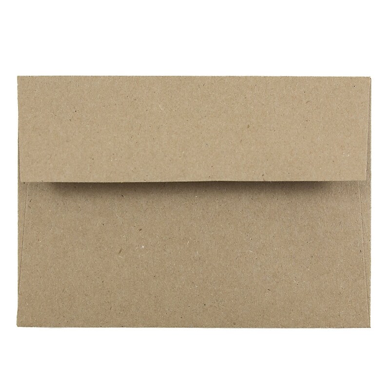 JAM Paper 4Bar Kraft A1 Invitation Envelopes, 3.625 x 5.125, Brown Kraft Paper Bag, 25/Pack (LEKR900SF) image 1