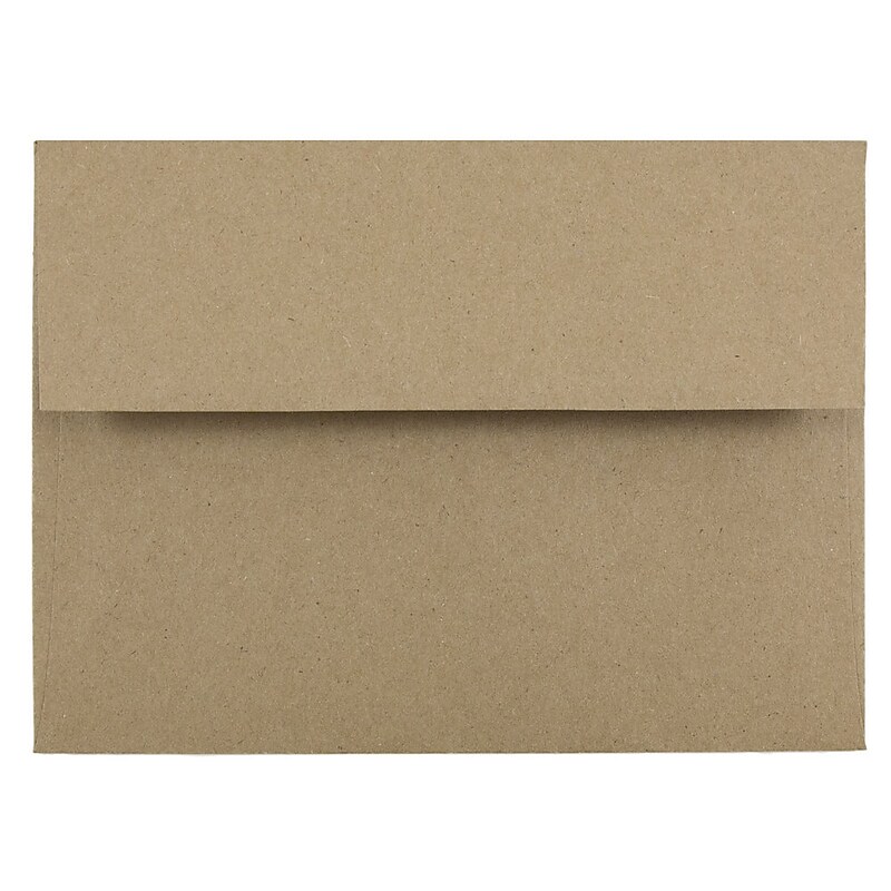 JAM Paper Kraft A6 Invitation Envelopes, 4.75 x 6.5, Brown Kraft Paper Bag, 50/Pack (LEKR650I) image 1