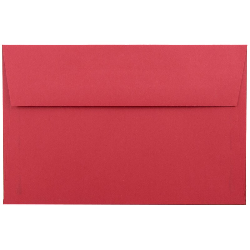 JAM Paper A9 Colored Invitation Envelopes, 5.75 x 8.75, Red Recycled, Bulk 250/Box (14257H) image 1