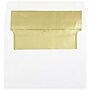 JAM Paper A7 Foil Lined Invitation Envelopes, 5.25 x 7.25, White with Gold Foil, 50/Pack (3243663I)~#|#~sp115352140_sc7
