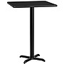 Flash Furniture Square Laminate Table Top with 22'' x 22'' Bar-Height Table Base, 30" x 30", Black (XUBK3030T2222B)~#|#~sp115541720_sc7