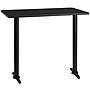 Flash Furniture Laminate Table Top with 5" x 22" Bar-Height Table Bases, 30" x 48", Black (XUBK3048T0522B)~#|#~sp115542261_sc7