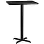Flash Furniture Laminate Table Top with 22'' x 22'' Bar-Height Table Base, 24'' x 30'', Black (XUBK2430T2222B)~#|#~sp115542761_sc7