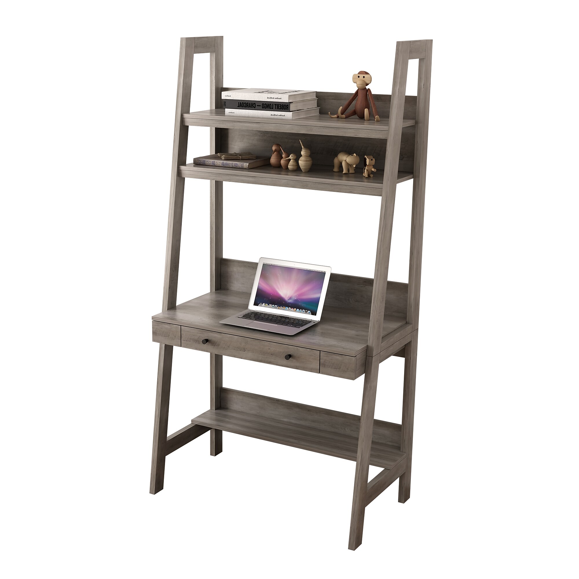 Homenations 36″ Ladder PC Desk, Washed Gray (SH-OF-2620) Sansujyuku sansujyuku.com