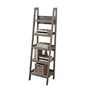 Homenations Barrington 5 Shelf 72"H Ladder Bookcase, Washed Gray (SH-OF-2621)