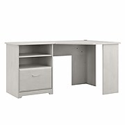 Bush Furniture Cabot 60" Corner Desk, Linen White Oak (WC31115-03K)