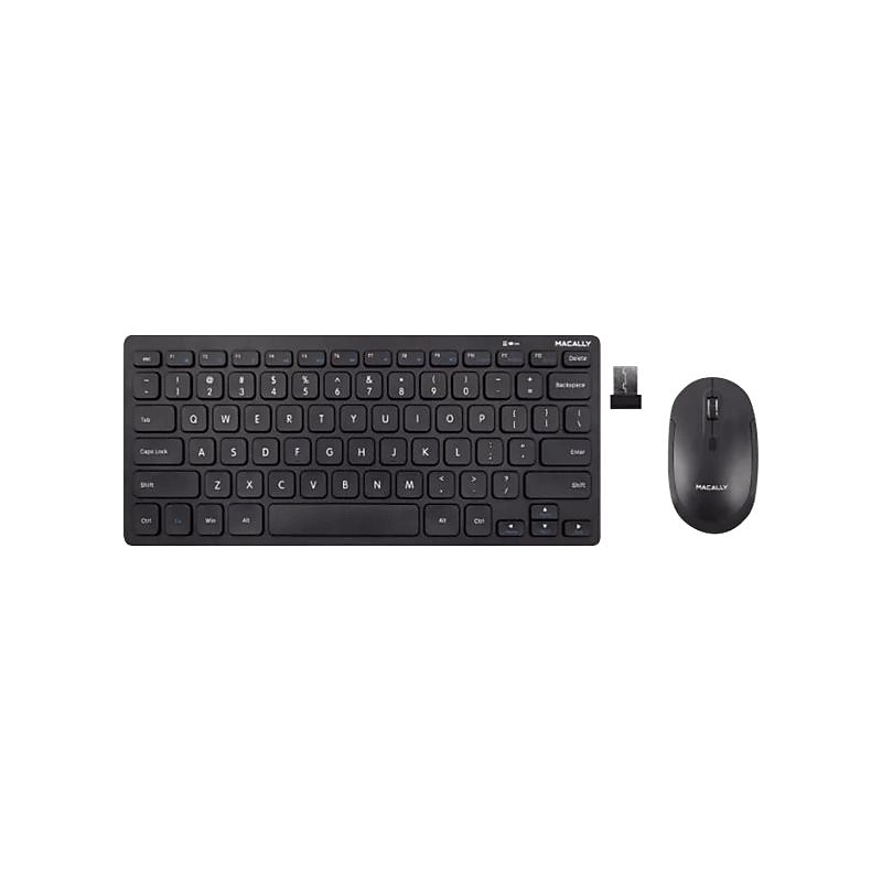 Macally Compact Keyboard and Mouse Combo, Black (RFCOMPACTKEYCB) image 1