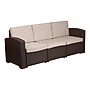 Flash Furniture Seneca Faux Rattan Sofa with All-Weather Cushions, Chocolate Brown/Beige (DADSF13)~#|#~sp115835133_sc7