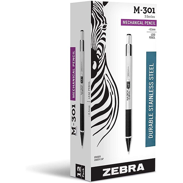 Zebra M-301 Mechanical Pencil, 0.5mm, #2 Medium Lead, Dozen