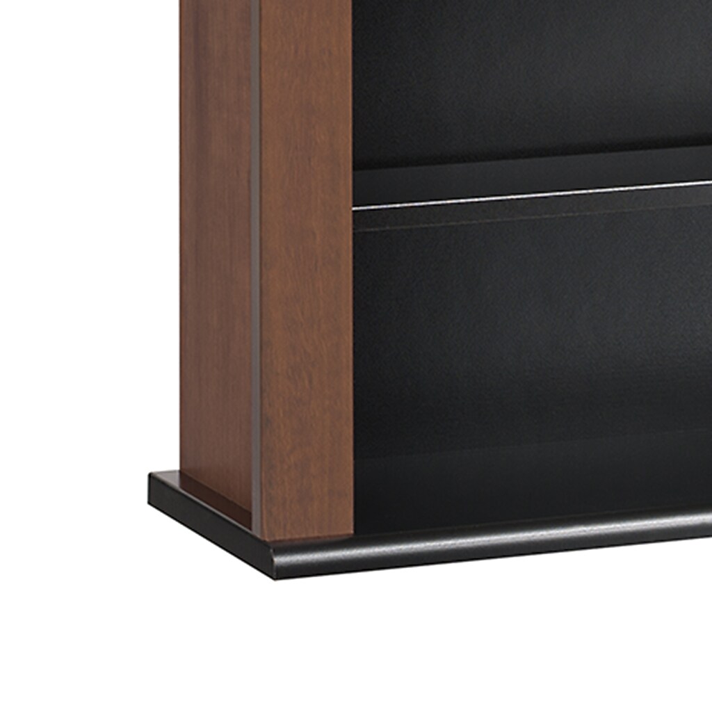 Base and lower corner of cabinet with black base