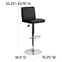 Flash Furniture Contemporary Vinyl Panel Back Barstool, Adjustable Height, Black (CH92066BK)~#|#~sp116164112_sc7
