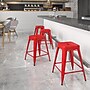 Flash Furniture Kai Industrial Metal Counter Stool without Back, Red (CH3132024RED)~#|#~sp116164279_sc7