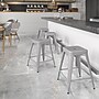 Flash Furniture Kai Industrial Metal Counter Stool without Back, Silver (CH3132024SIL)~#|#~sp116164294_sc7