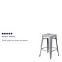 Flash Furniture Kai Industrial Metal Counter Stool without Back, Silver (CH3132024SIL)~#|#~sp116164296_sc7