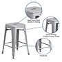 Flash Furniture Kai Industrial Metal Counter Stool without Back, Silver (CH3132024SIL)~#|#~sp116164297_sc7