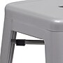 Flash Furniture Kai Industrial Metal Counter Stool without Back, Silver (CH3132024SIL)~#|#~sp116164301_sc7